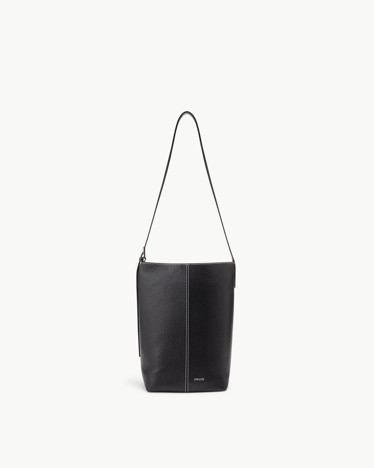 The Ines Bucket in Black Pebble Leather – SWAYE
