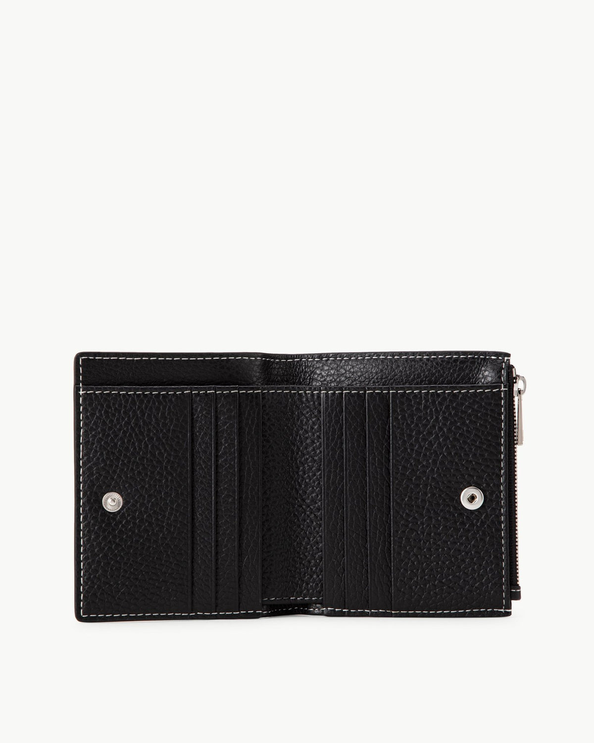Swaye Compact Wallet in Black Pebble Leather – SWAYE