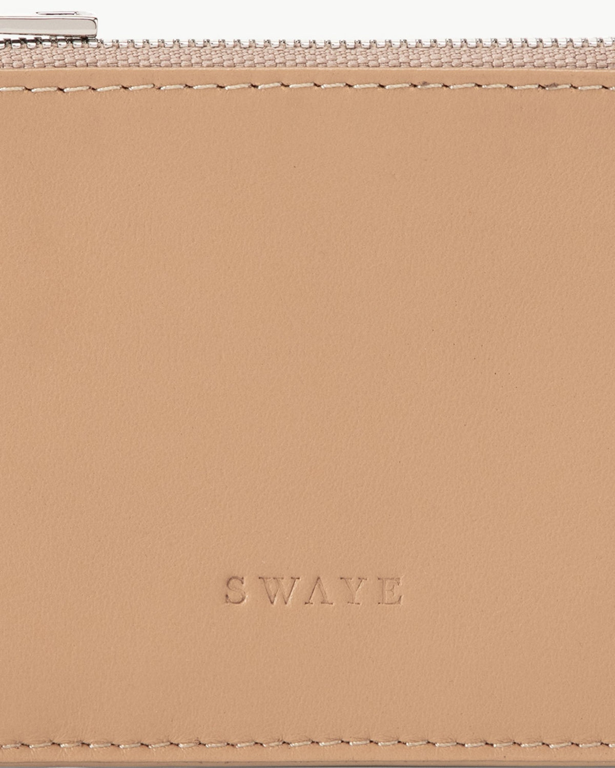 Swaye Top Zip Card Holder in Cappuccino Textured Leather – SWAYE