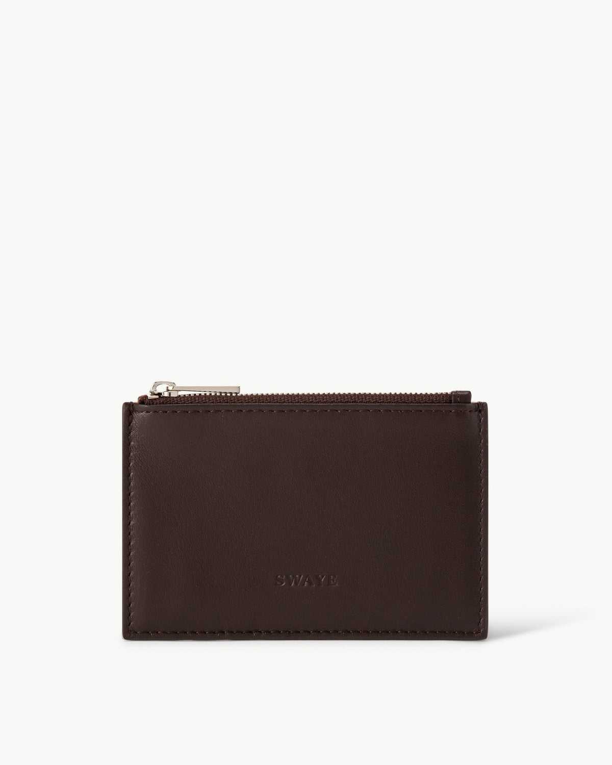 Swaye Top Zip Card Holder in Tobacco Textured Leather – SWAYE