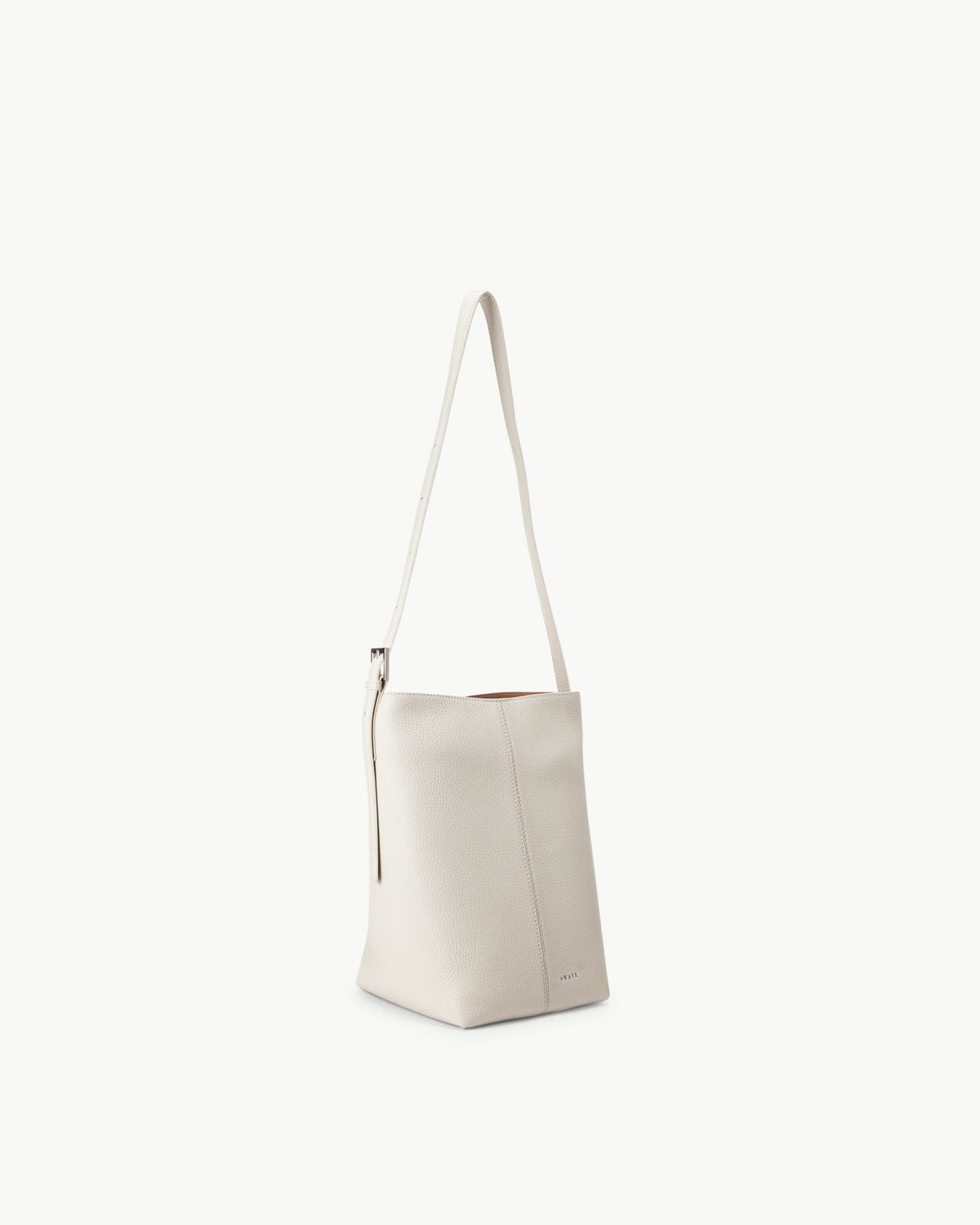 The Ines Bucket in Cream Pebble Leather – SWAYE