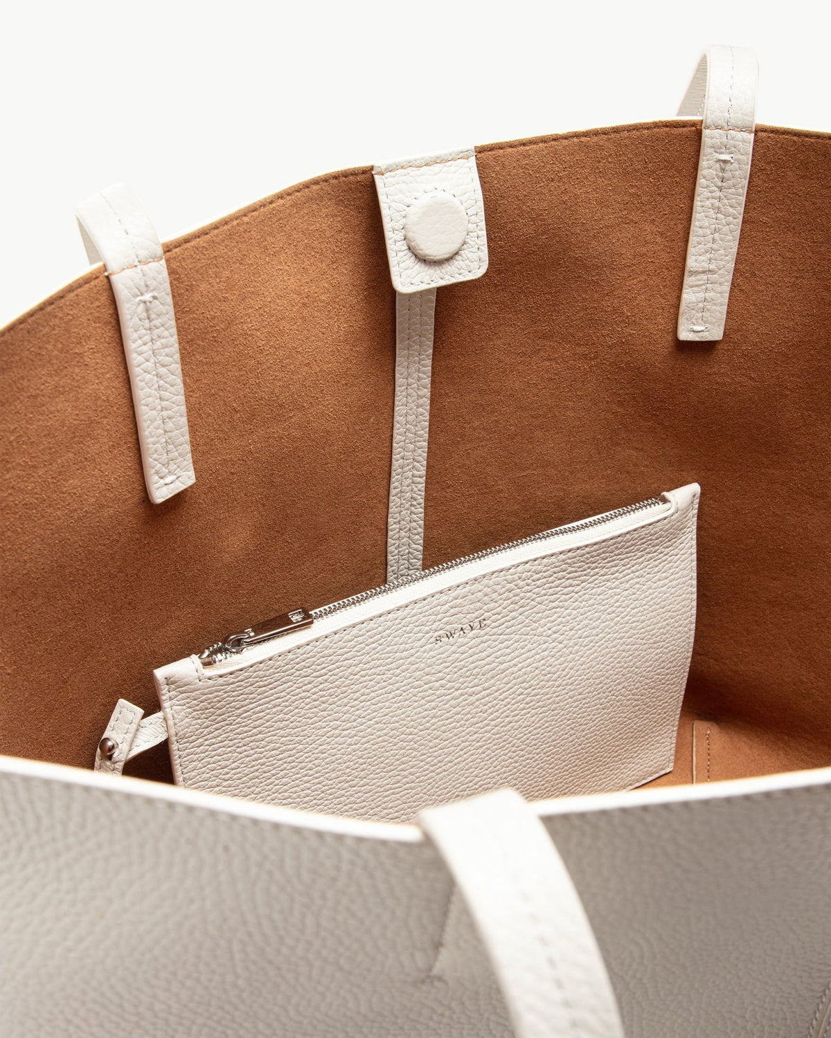 The Sloane Tote in Cream Pebble Leather – SWAYE