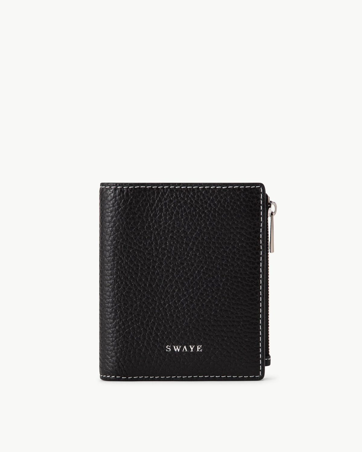Swaye Compact Wallet in Black Pebble Leather – SWAYE