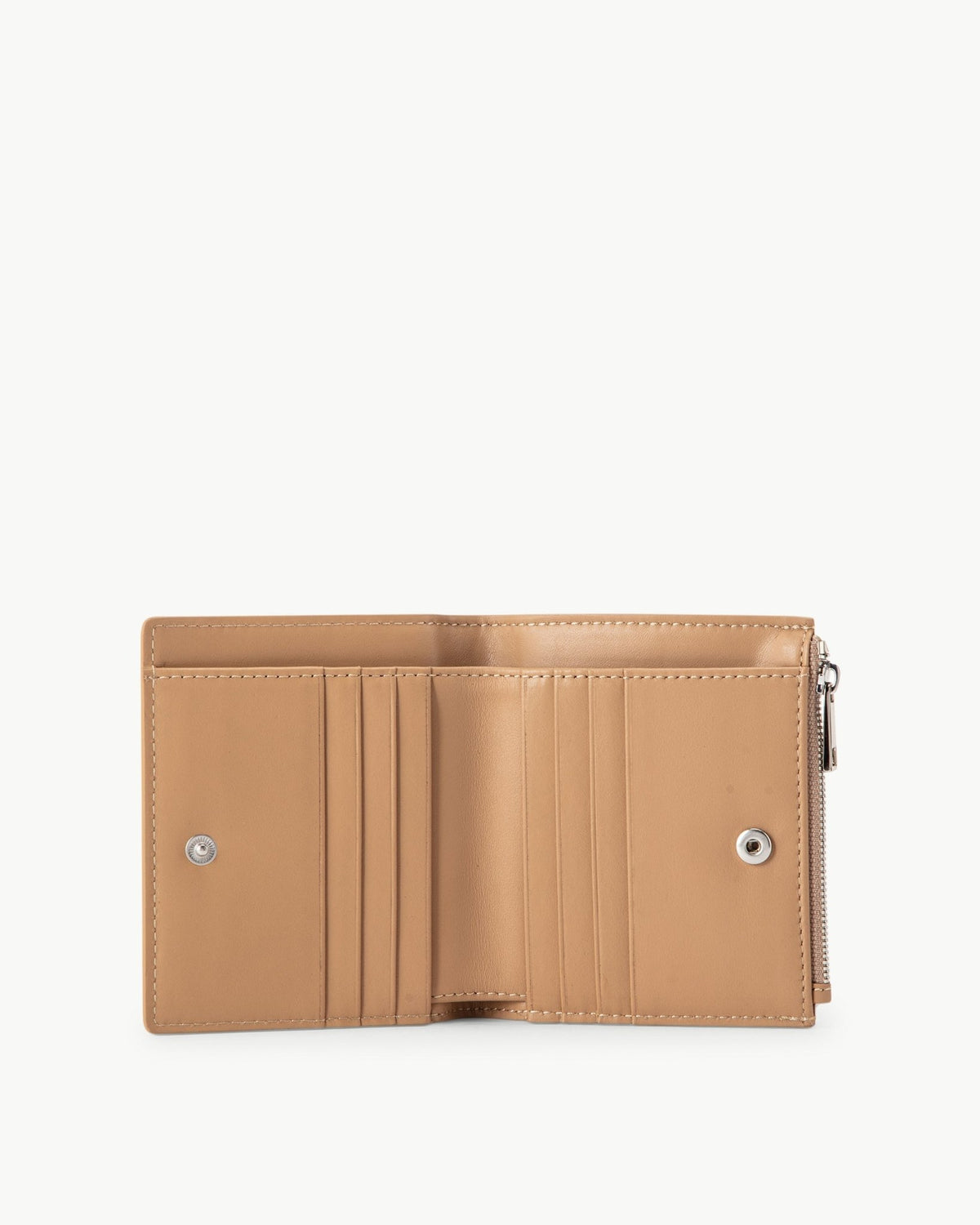 Swaye Compact Wallet in Cappuccino Textured Leather – SWAYE