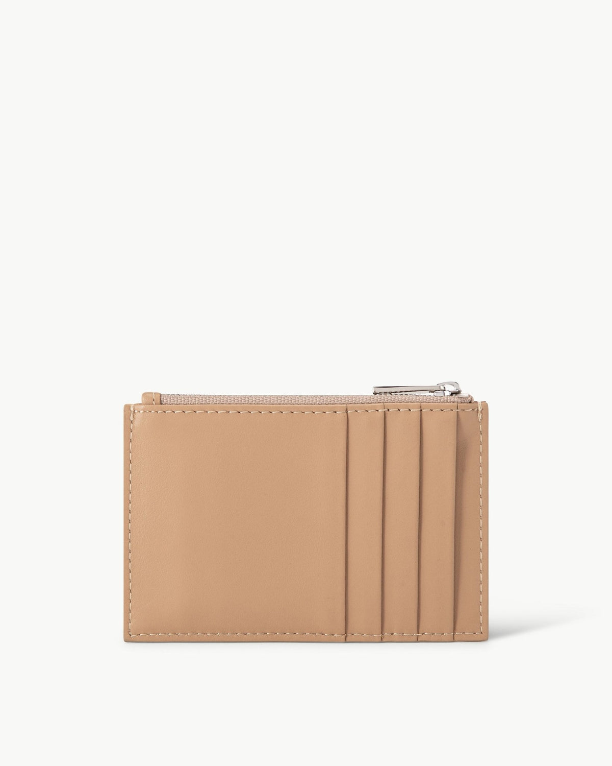 Swaye Top Zip Card Holder in Cappuccino Textured Leather – SWAYE
